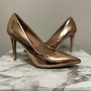 Christian Siriano Shiny Bronze Heels